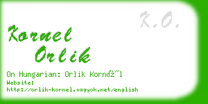 kornel orlik business card